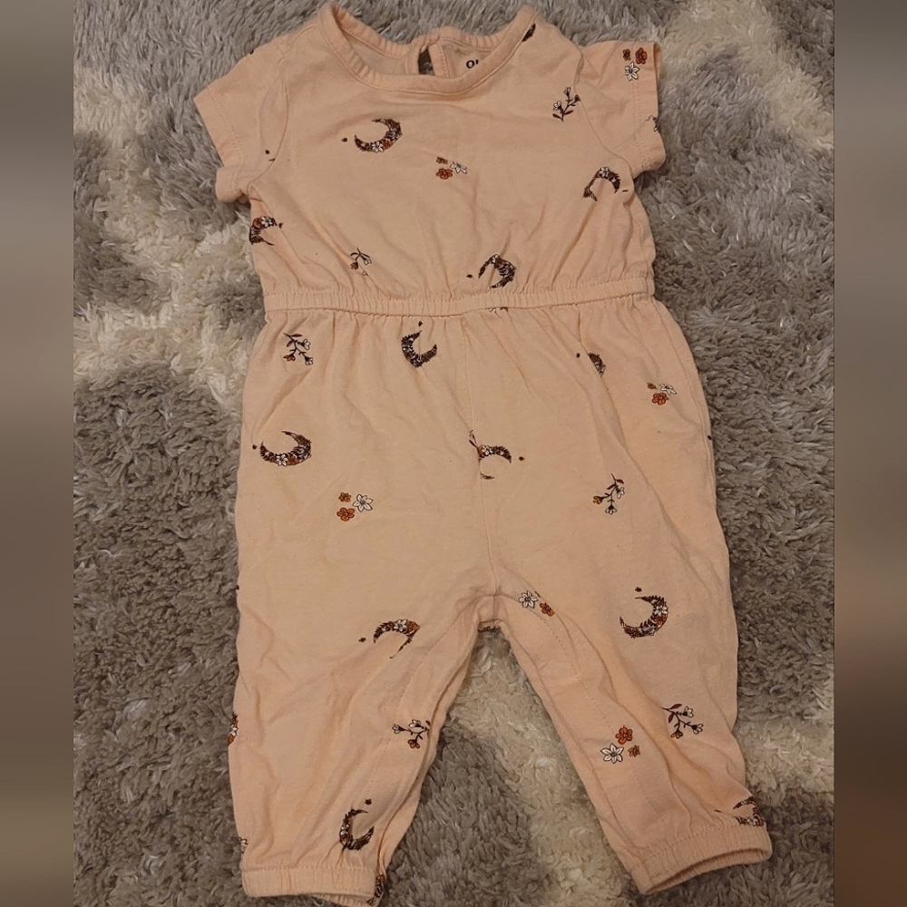 Baby Girl's Floral Moon Romper